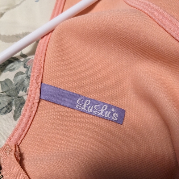 Lulu's Home Before Daylight Barbie Pink/Apricot Mini Skater Dress - Picture 10 of 15